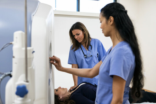 Clinic: Female Patient Ready For CT Scan