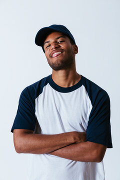 Portrait of a man in studio. 