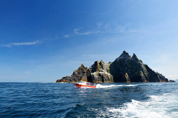 Little Skellig Island, home to many various seabirds and the second largest gannets colony in the...