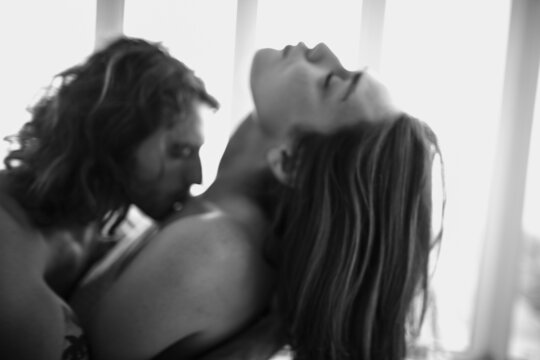 defocus image of young couple just woke up