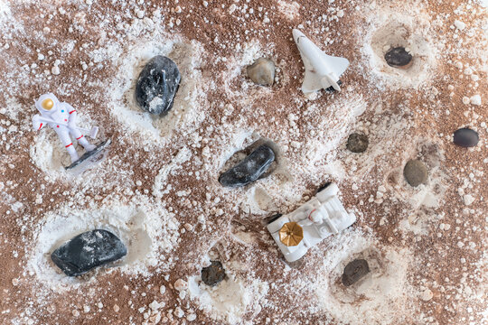 outer space sensory play with craters 2