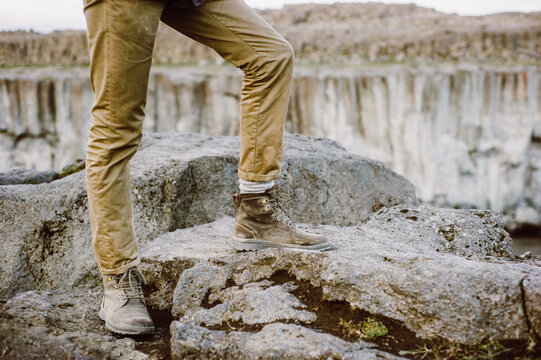 Leather Boots on Rocks