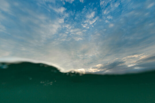 Underwater sky and water landscape