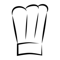 Simple Vector Hand Draw Sketch chef hat at White background