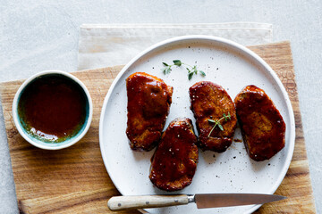 Beef Steak with herb garnish