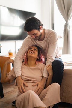 Happy couple expecting a child