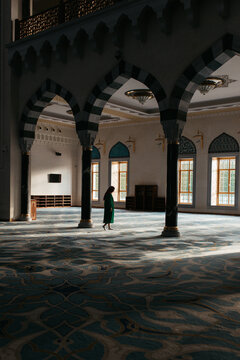 hijabi woman inside a mosque