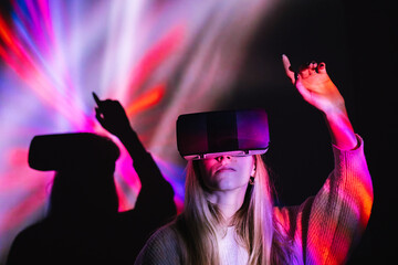 Female playing virtual games 