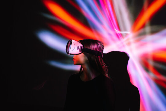 Girl hanging out in simulation world 