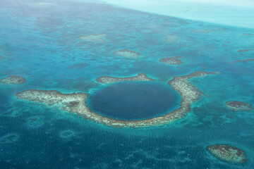Aerial view of the Great Blue Hole, Belize © Kaori