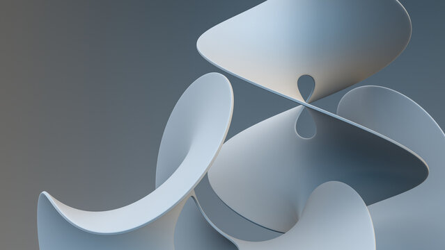 Abstract composition with twisted circles.