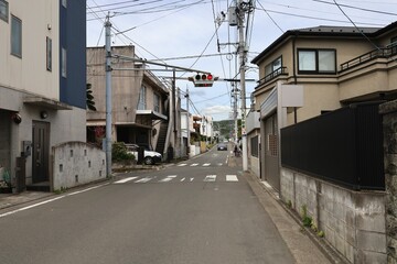 Fototapeta na wymiar Tsunogoro, Sendai City, 2.A rare UFO type traffic light.