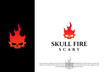 fire skull logo design. logo template