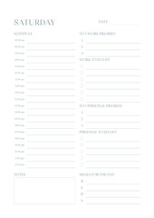Work from Home 7 days Daily Planner  Template 