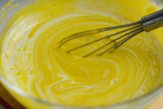 Closeup of churning butter