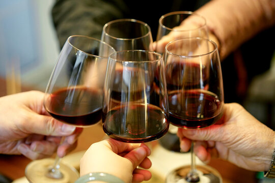 Closeup toasting moment