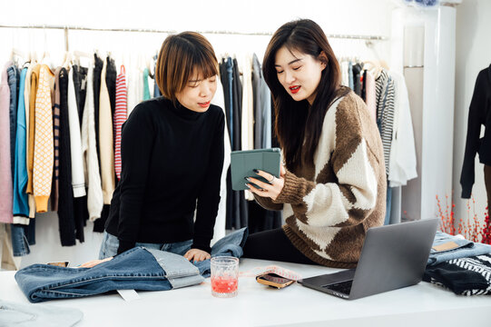 Business Owner Working In Clothing Store