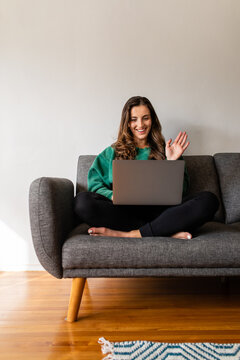 Young Woman Works From Home