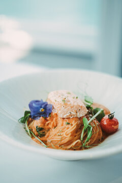 A Salmon Angel Hair Pasta Dish