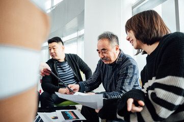 Group of business people brainstorming during a meeting