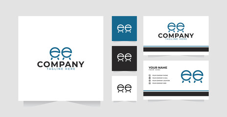 Letter e sofa logo design inspiration and business card