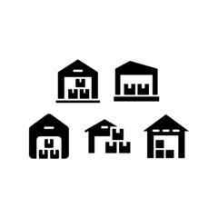 Warehouse Icon Set Vector Symbol Design Illustration