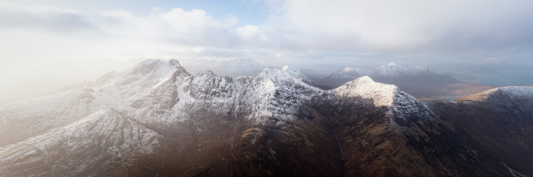 Bla Bheinn Mountain Aerial The Cuillins Isle of Sky Scotland