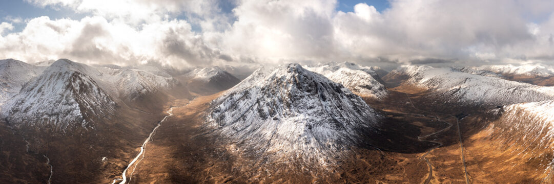 Buachaille Etive Mo&Igrave;r and Glen Etive Aerial Glencoe