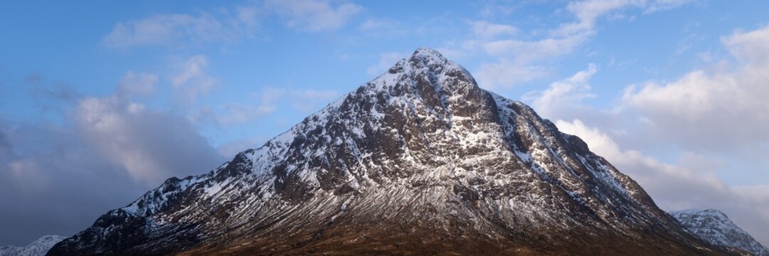 Buachaille Etive Mo&Igrave;r Stob Dearg mountain in snow Glencoe Scotland
