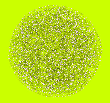 Global Network  on Pale Green Background