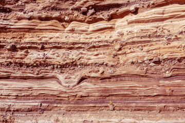 Close-up of the strata.
