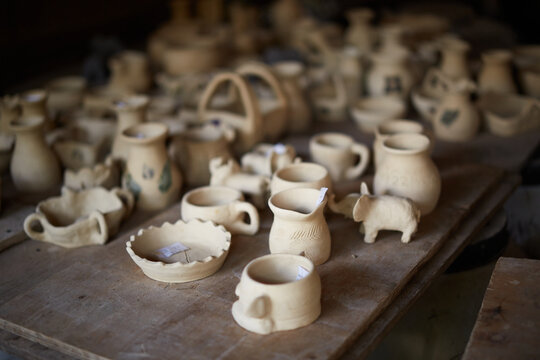 Still Life Of Ceramic Pottery In Xishuangbanna, Yunnan, China