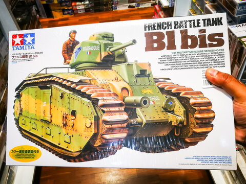 SYDNEY, AUSTRALIA. &ndash; On March 15, 2018. - Tamiya B1 bis French battle tank model 1/35 Scale Kit.