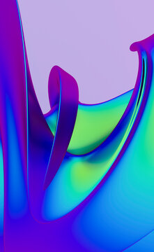 3D render of an abstract holographic shape