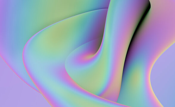 3D render of an abstract holographic shape