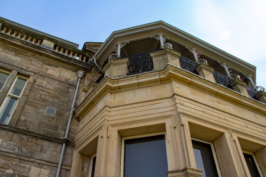 Low Angle View Of The Historic Clubhouse At The Royal And Ancient Golf Club Of St Andrews, On The Old Course, On April 28, 2022, In St. Andrews, Scotland, United Kingdom. 