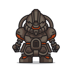 cute tank mecha robot  vector