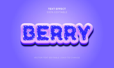 Fototapeta premium Berry Editable Text Effect.Fruit Text Effect 3d.Editable text logo. Delicious Text.Berry.Blue Berry. Fresh Berry.