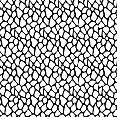 Naklejka premium Black and White Snake Animal Motif Vector Seamless Pattern