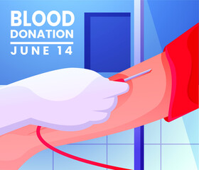 Donor Blood Concept Illustration Background For World Blood Donor Day. 14 june.