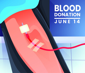 Donor Blood Concept Illustration Background For World Blood Donor Day. 14 june.