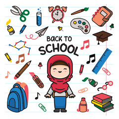 back to school vector doodle
