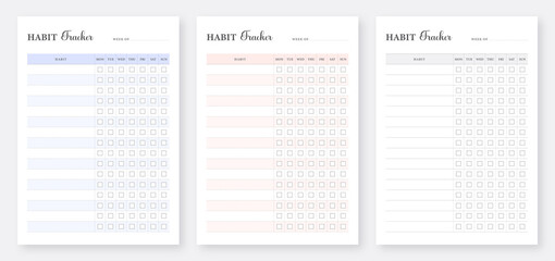 Habit tracker template. Habits Tracker printable template. Healthy habits tracker template. Weekly Habit Tracker. Daily Habit Tracker. Habit planner template set.