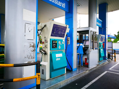 BANGKOK, THAILAND. &ndash; On May 01, 2018 - PTT company Ngv (Natural Gas Vehicle) gas station.