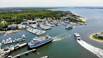 Hyannis Harbor with Island Ferry at Barnstable, Cape Cod