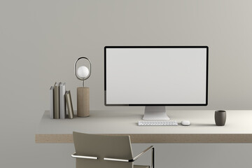 Desktop computer on top of a desk