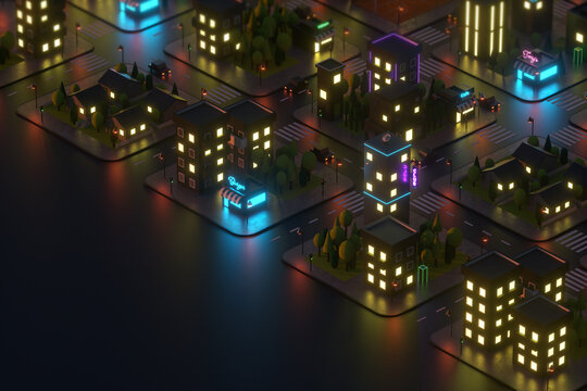 Neon Cartoon City