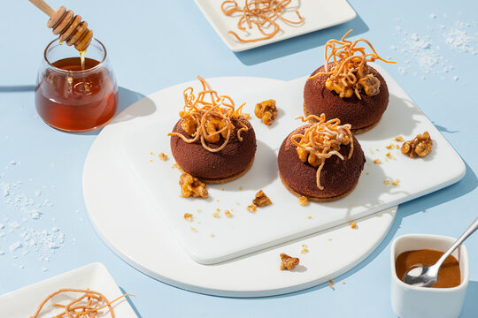 Caramel Filled Pastry, with funky toppings.