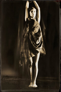Vintage abstract sepia woman photo