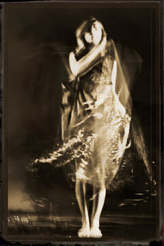 Abstract golden woman